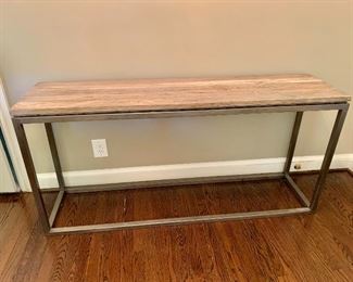 Mitchell Gold wood and metal console table