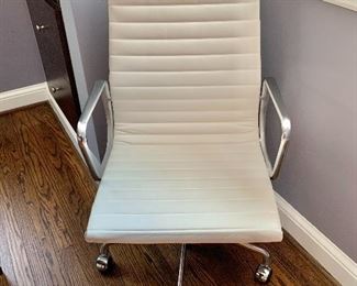 Eames high backed white swivel office chair