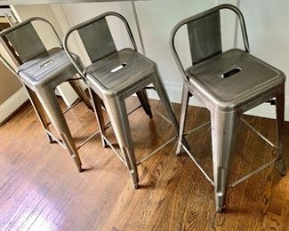 Gunmetal finish counter stools (3 available)