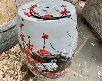 Ceramic chinoiserie garden stool