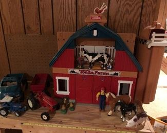 Tonka Farm (right); two Ertl tractors, one with wagon.