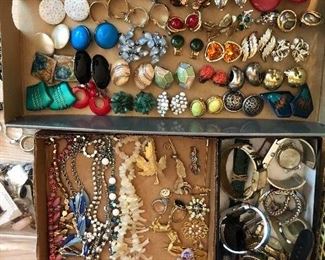 Selection of costume jewelry.
