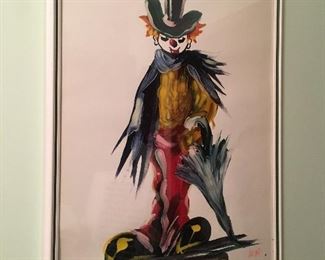 Vintage Clown painting 