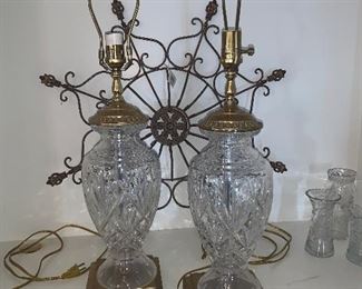 Pair Waterford Crystal Lamps