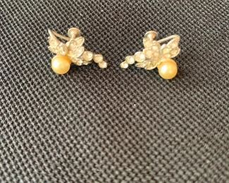 Sterling and Pearl Earrings