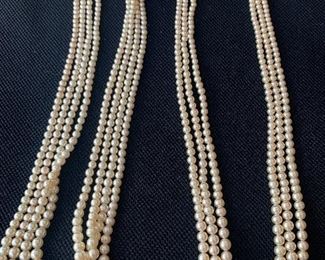 Pearl Strands, Sterling Clasps
