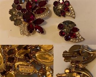 Vintage Eisenberg Ice Brooch & Earrings Set