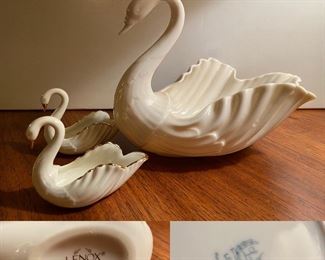 Large Lenox USA Swan
Pair Small Lenox Swans