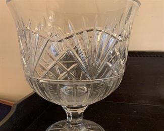 #14	Thumbprint Heavy Cut Crystal Footed Bowl 10.5x12T	 $35.00 

