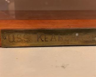 #16	Wood Model Ship in Large Display Case  USS Kearsage 1864  (ship - 32x18)  Display Case it's in  36.5x12.5x22	 $300.00 
