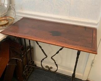 #47	Decorative Iron Base w/inlay (as is top) Table  30Wx14Dx30	 $75.00 
