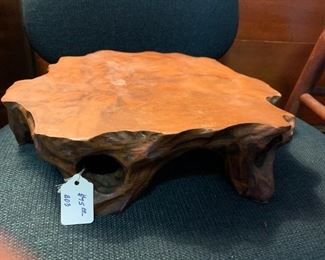 #60	Hand-carved wood pedistal 	$65 
