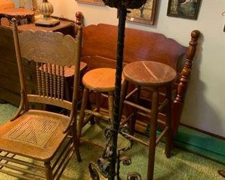 #67	Cast Iron Base w/copper Oil Holder  53" Tall	 $100.00 
