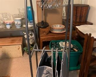 #125	(2) Laundry Rolling cart w/2 baskets & wire hangers   17x14x58  $25 Each	 $50.00 
