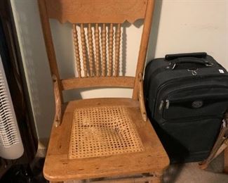 #141	(as is) Oak Spindle Back chair w/cane seat (seat torn)	 $20.00 
