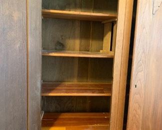 #149	1 pc. Wood Armoire w/2 doors & 4 shelves & 2 drawers  52Wx18Dx79T - You move Upstairs 	 $175.00 

