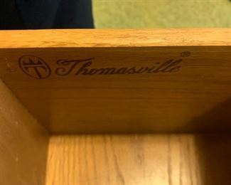 #152	Thomasville End Table on Wheels w/1 drawer w/inlay top (as is top)  24x26x21	 $75.00 
