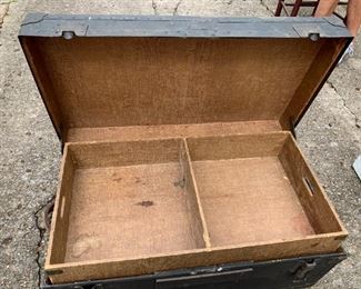 #213	Army Trunk w/leather Handles (one broken) w/tray inside 31x17x13.5	 $20.00 
