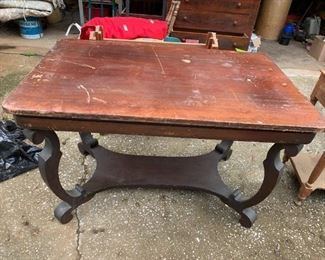 #216	Library Table (as is Finish on top)  48x30x30  (top needs screws to attach)	 $60.00 
