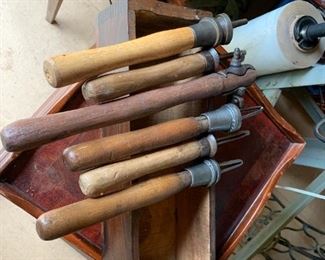 #267	6 vintage wood working Tools in Wooden Box 	 $100.00 
