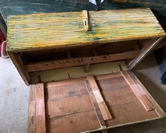 #280	Heavy Antique Wood Case - opens on Both Sides w/wood divider inside - 33x9x18	 $30.00 
