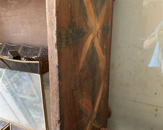 #282	Wooden Box Cabinet w/inlaid wood side  40x13x20.5	 $30.00 
