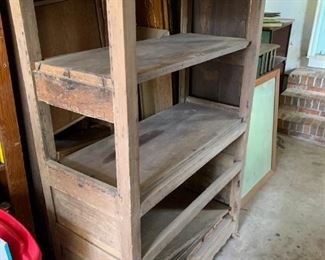 #293	Vintage Cabinet (as is Sides) w/4 shelves Wood 39x17x59	 $60.00 
