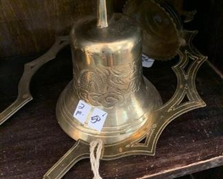 #313	Brass 2 pc. Bell w/dragons engraved  7" Tall 6 " Round	 $50.00 
