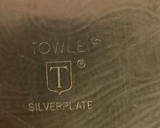 #317	Rectangle Footed Silverplate Tray Towle  25x14	 $75.00 
