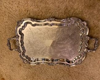 #317	Rectangle Footed Silverplate Tray Towle  25x14	 $75.00 
