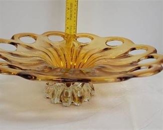 Cut out pedestal glass bowl.