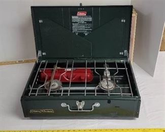 Coleman Powerhouse gas stove 2 burners. In original box.