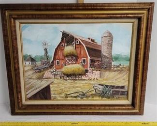 Hand painted canvas art. Artist- Logan, 1981.