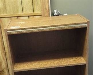 Wooden book shelf, 24" wide 11" deep 39" tall.
