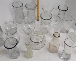 Large lot of various tall vases.