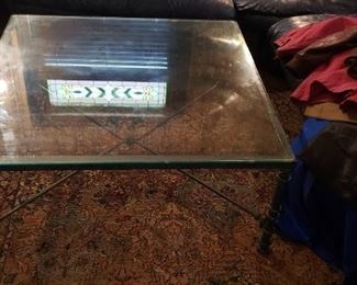 Glass/metal coffee table