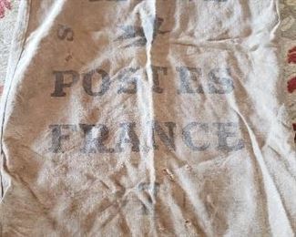 French canvas postal bag
