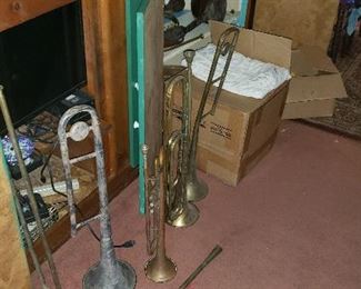 Variety of trumpets & horns
