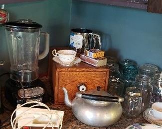 Variety of old and new kitchen
