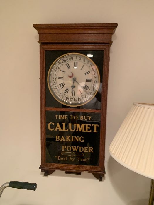 Vintage Calumet bakery key wind wall clock