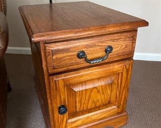 Oak end table cabinet