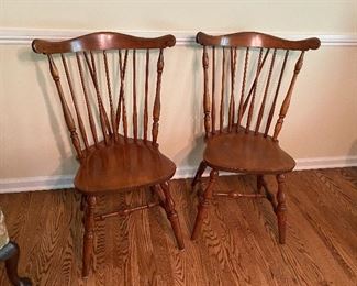 Pair of S.Bent & Bros Colonial chairs