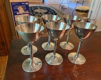 6 silver plated cups