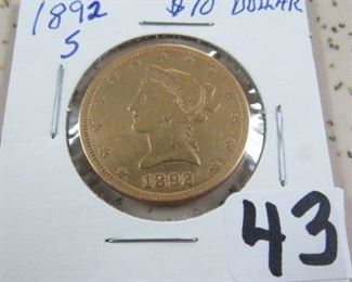 1892-S Gold $10.00 Coin