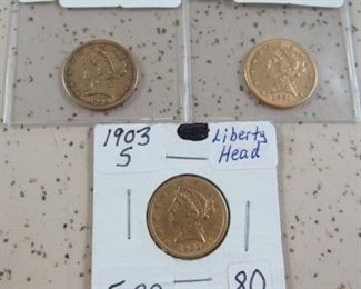 $5.00 Gold Coins