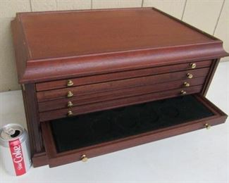 Mahogany Coin Display Cabinet