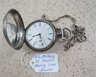 A.G. Mathey 15 Jewels Pocket Watch