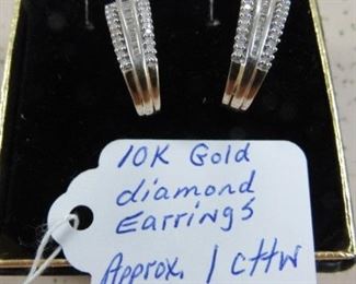 10K Gold Diamond Earrings