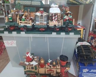One of two large Christmas train sets and various accessories