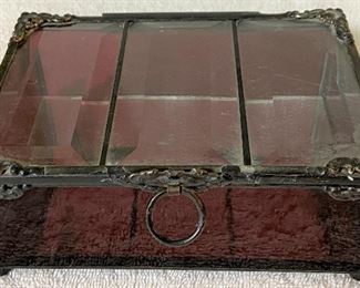 Vintage Signed Stained Glass Box